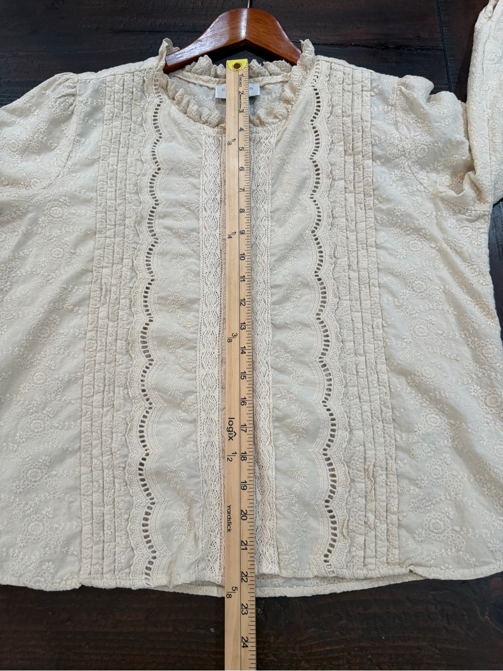 Calypso St Barth Cotton Eyelet Lace Blouse Top Cream Romantic Cottagecore L - Picture 11 of 13